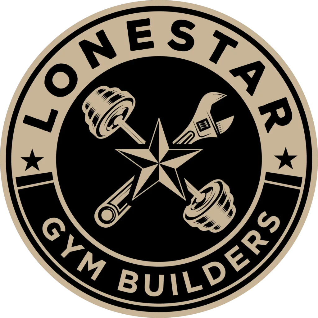 Lonestar Gym Builders logo. A barbell and wrench crossed with a star on top.